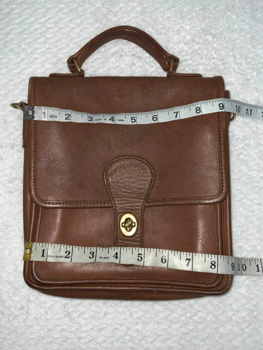 Coach Vintage Station Bag British Tan leather glove brass turnlock closure - Picture 8 of 12